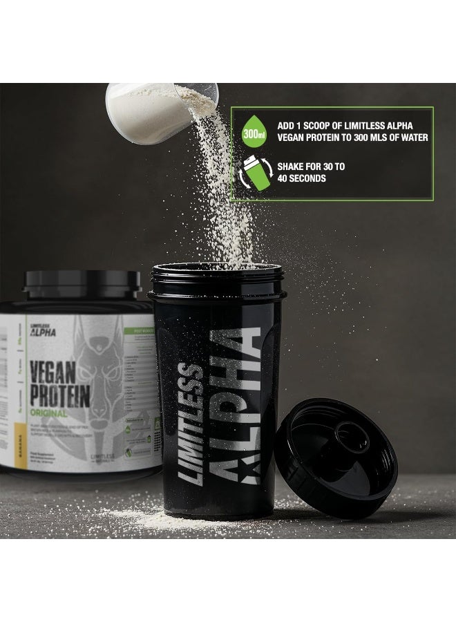Alpha Vegan Protein Powder, Banana Flavor, Plant-Based Protein Blend, 7G Bcaas, Gluten & Soy Free, Easy Mix